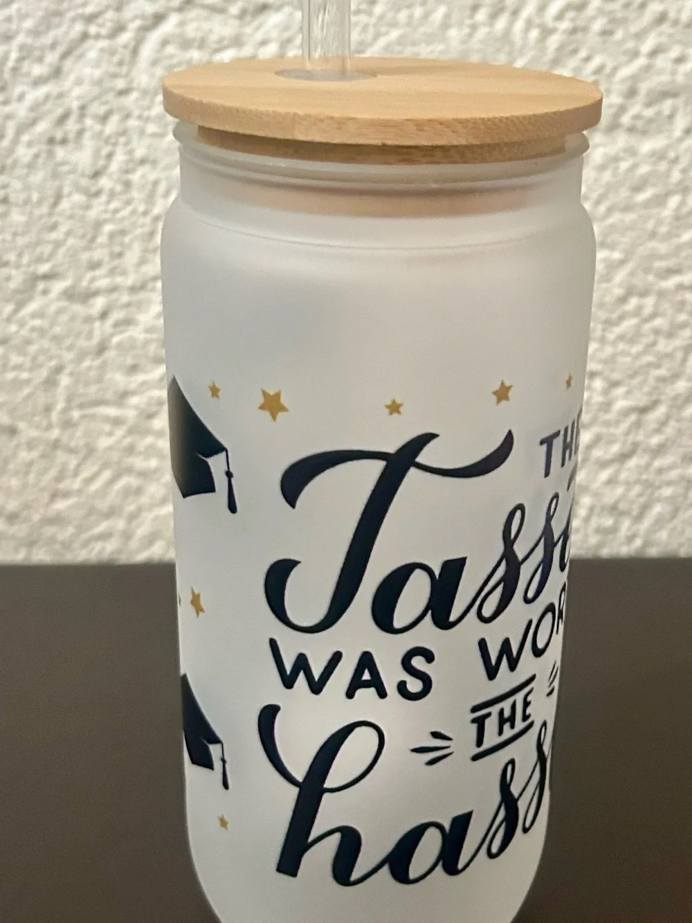 “The Tassel Was Worth the Hassle” Frosted Glass Tumbler